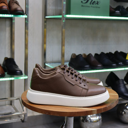 Basket  En Cuir Marron - Lara