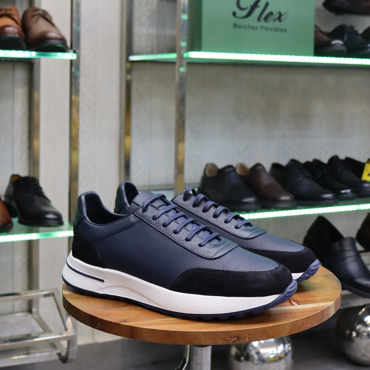 Basket  En Cuir Bleu - Tamesna
