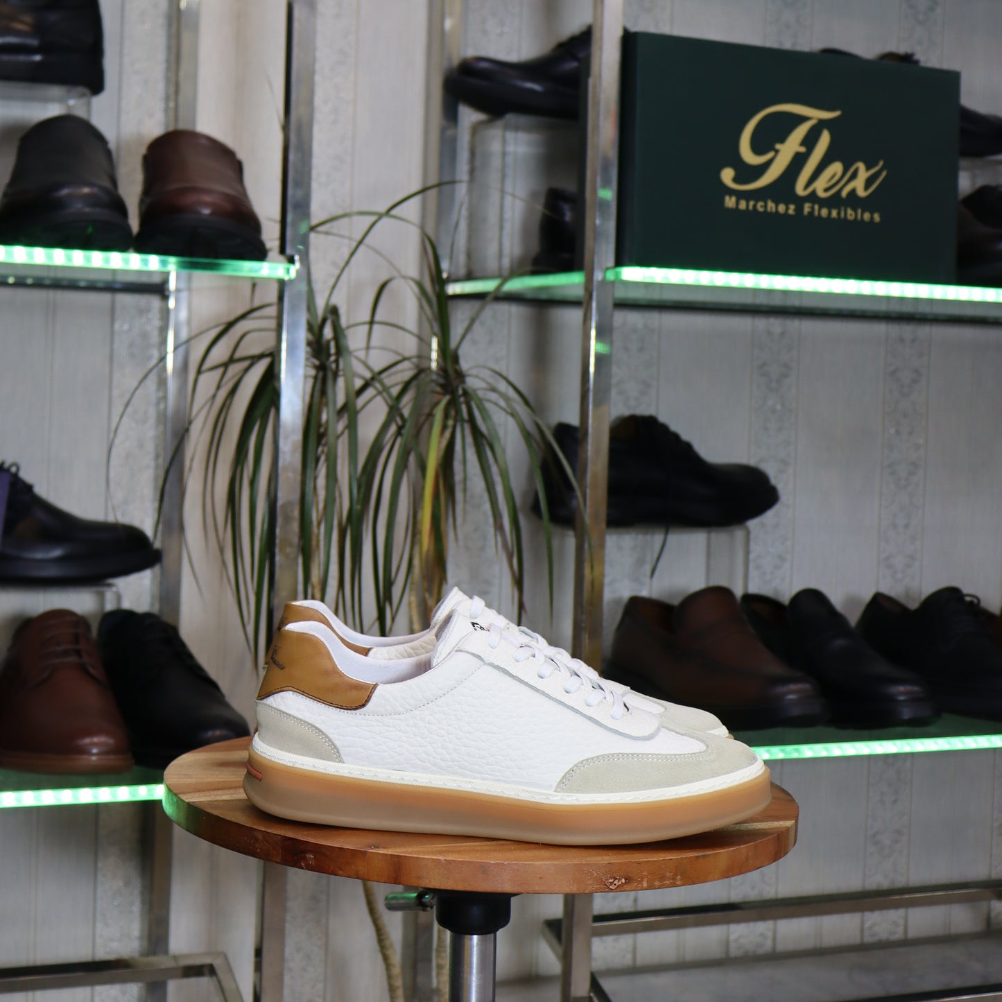 Basket  En Cuir Blanc -  Tadla