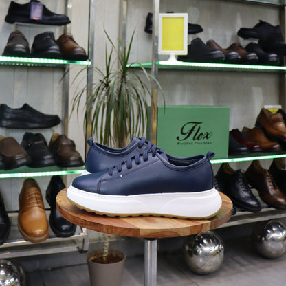 Basket  En Cuir BLeu -  Cala