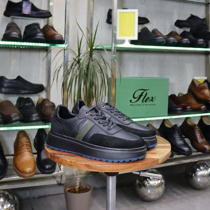 Basket  En Cuir Noir N -  Azghar