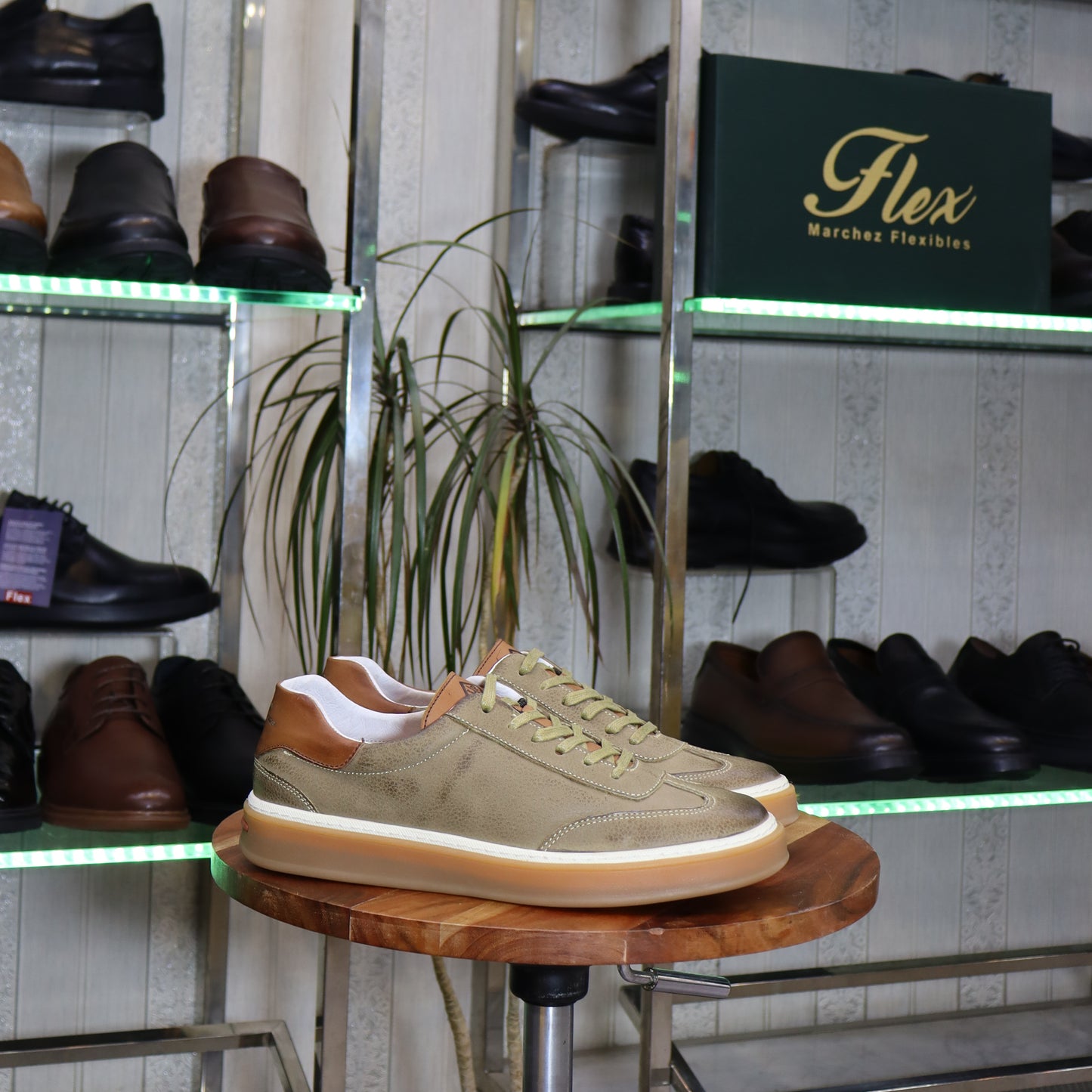 Basket  En Cuir Beige  -  Tadla