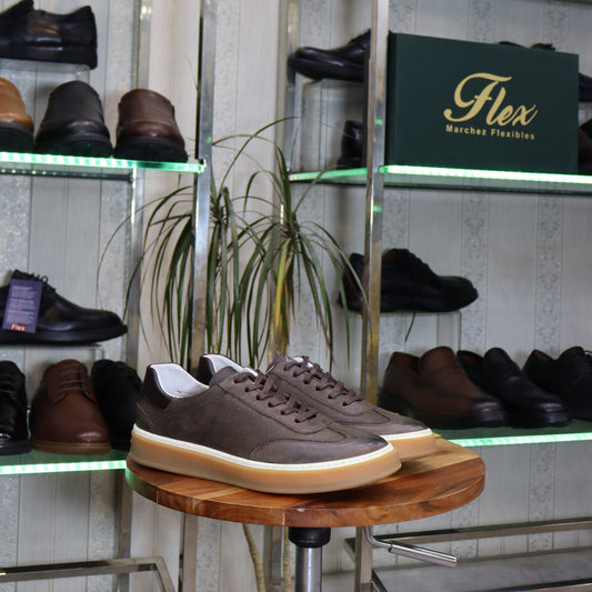 Basket  En Cuir Marron  -  Tadla