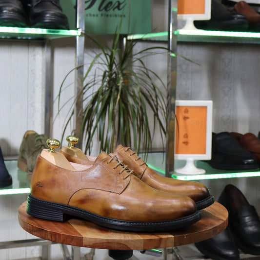 Acheter chaussure en cuir marron pour homme - Modèle classique Flexshoes Maroc 