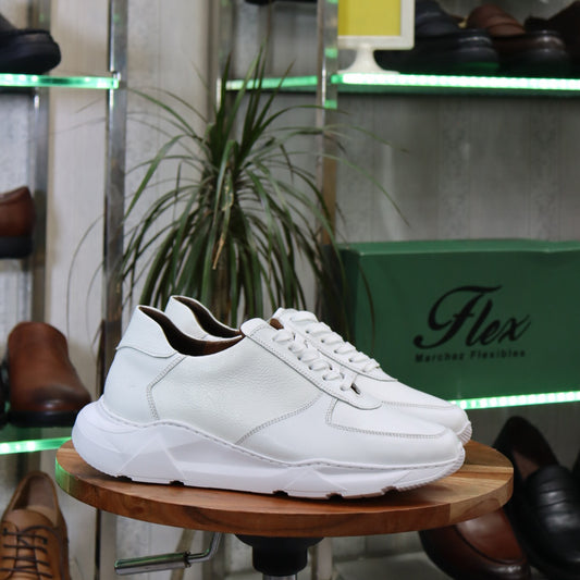 Basket  En Cuir Blanc - Arman