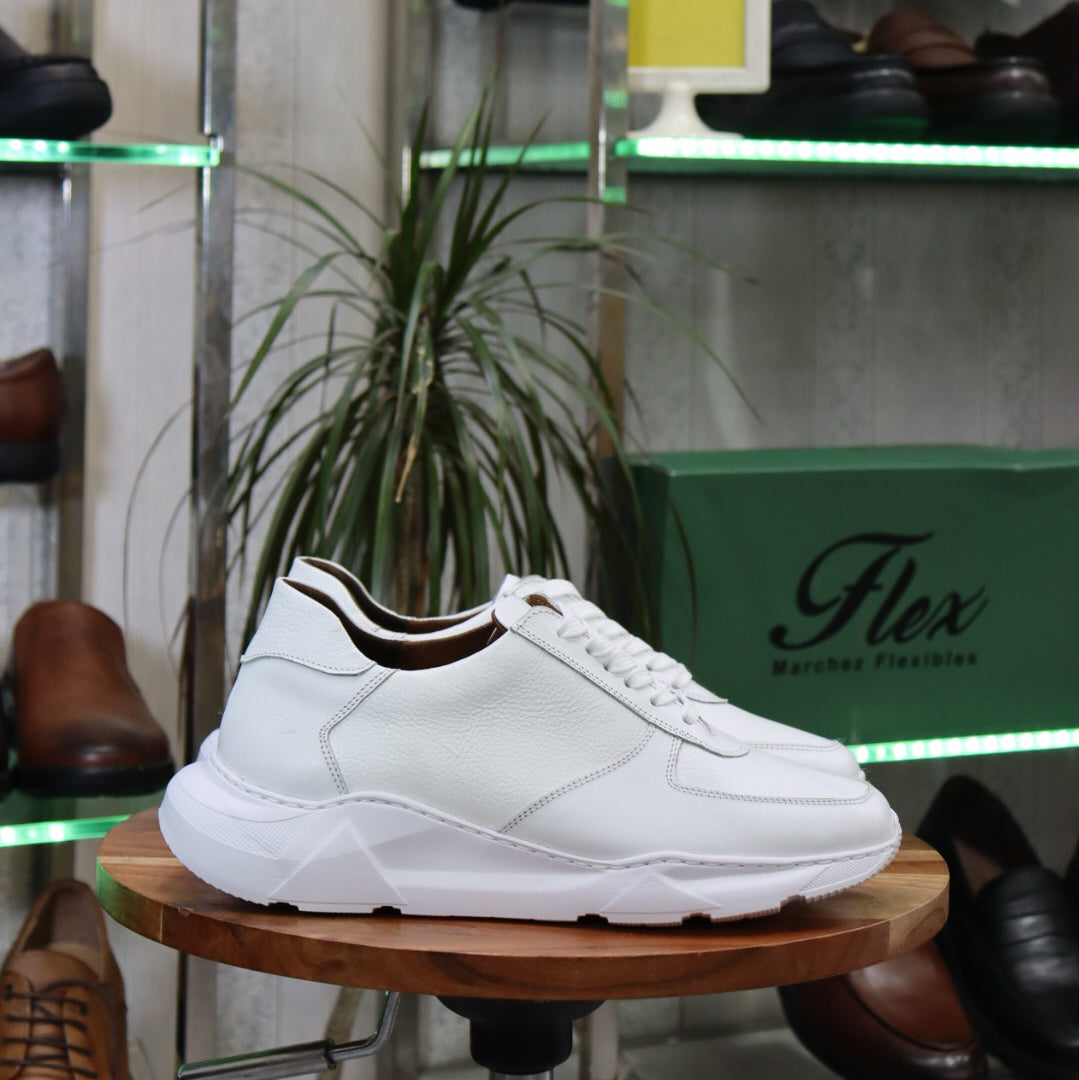 Basket  En Cuir Blanc - Arman