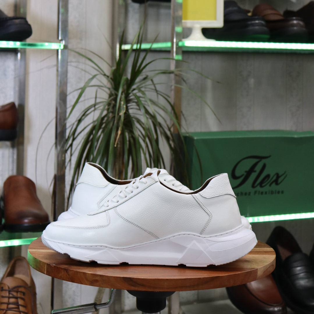 Basket  En Cuir Blanc - Arman