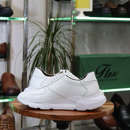 Basket  En Cuir Blanc - Arman