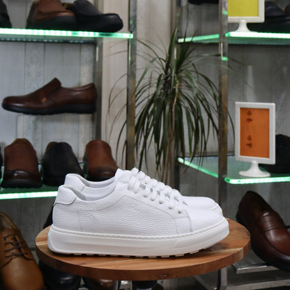 Basket  En Cuir Blanc - Meriot