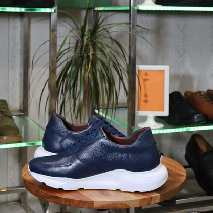 Basket  En Cuir Bleu - Arman