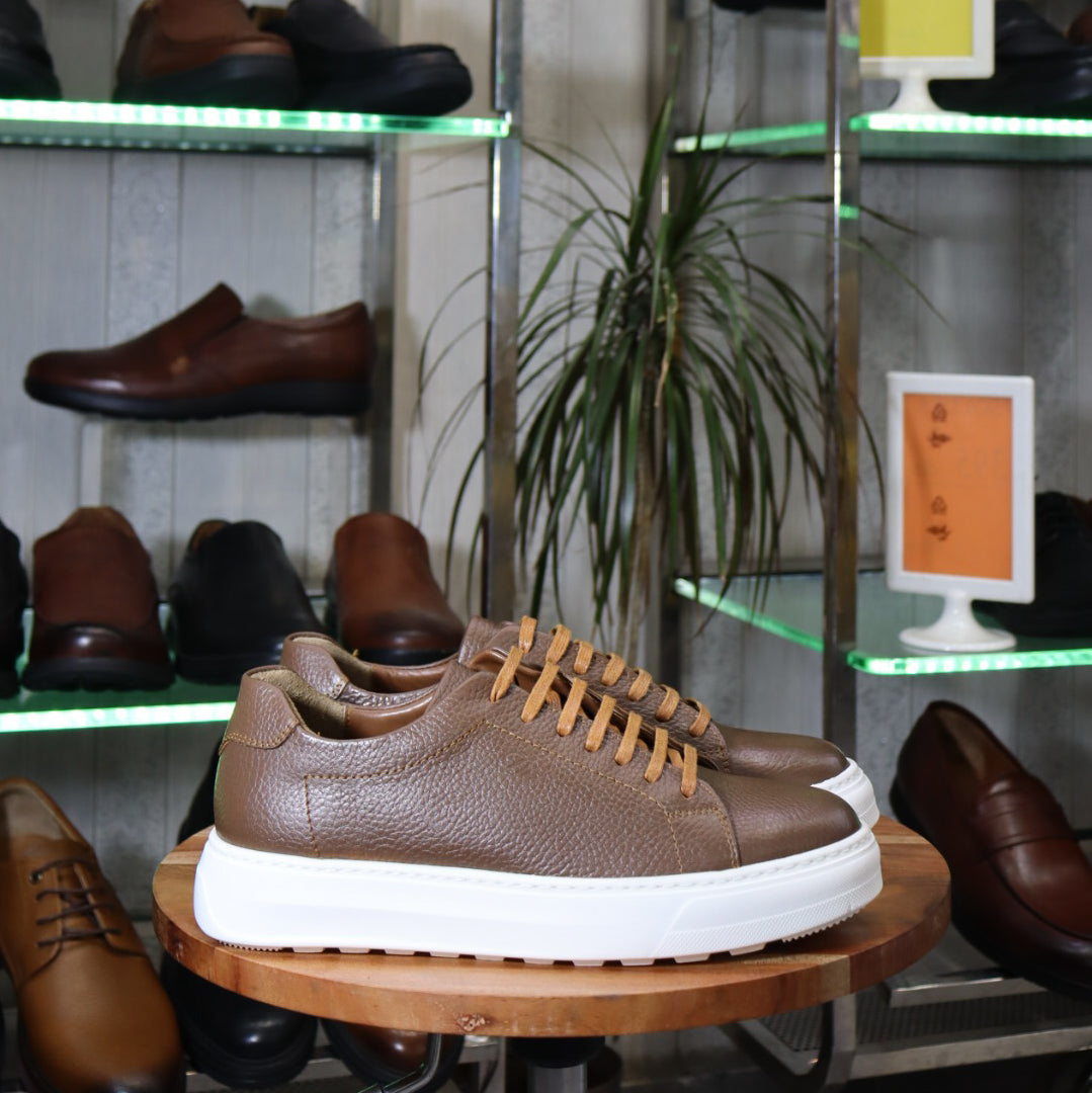 Basket  En Cuir Marron - Meriot