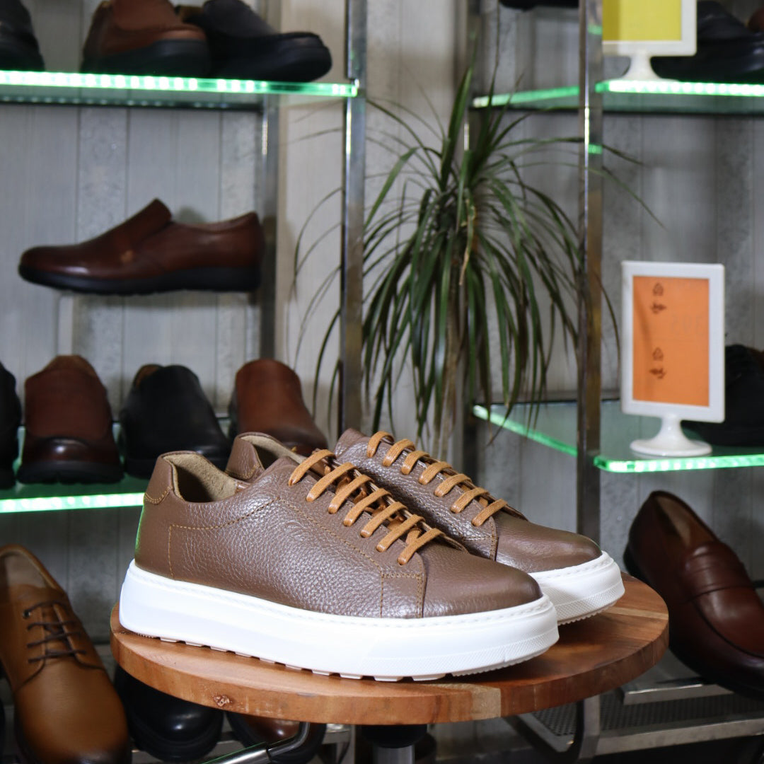 Basket  En Cuir Marron - Meriot