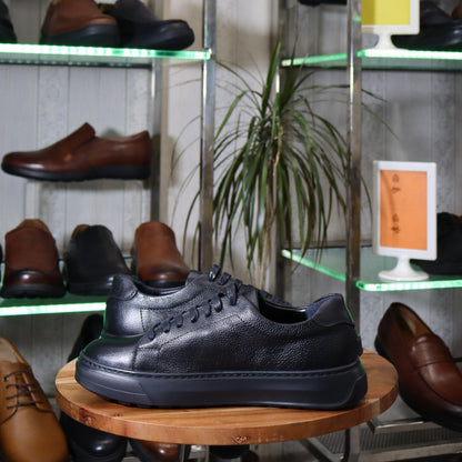 Basket  En Cuir Noir -  Meriot
