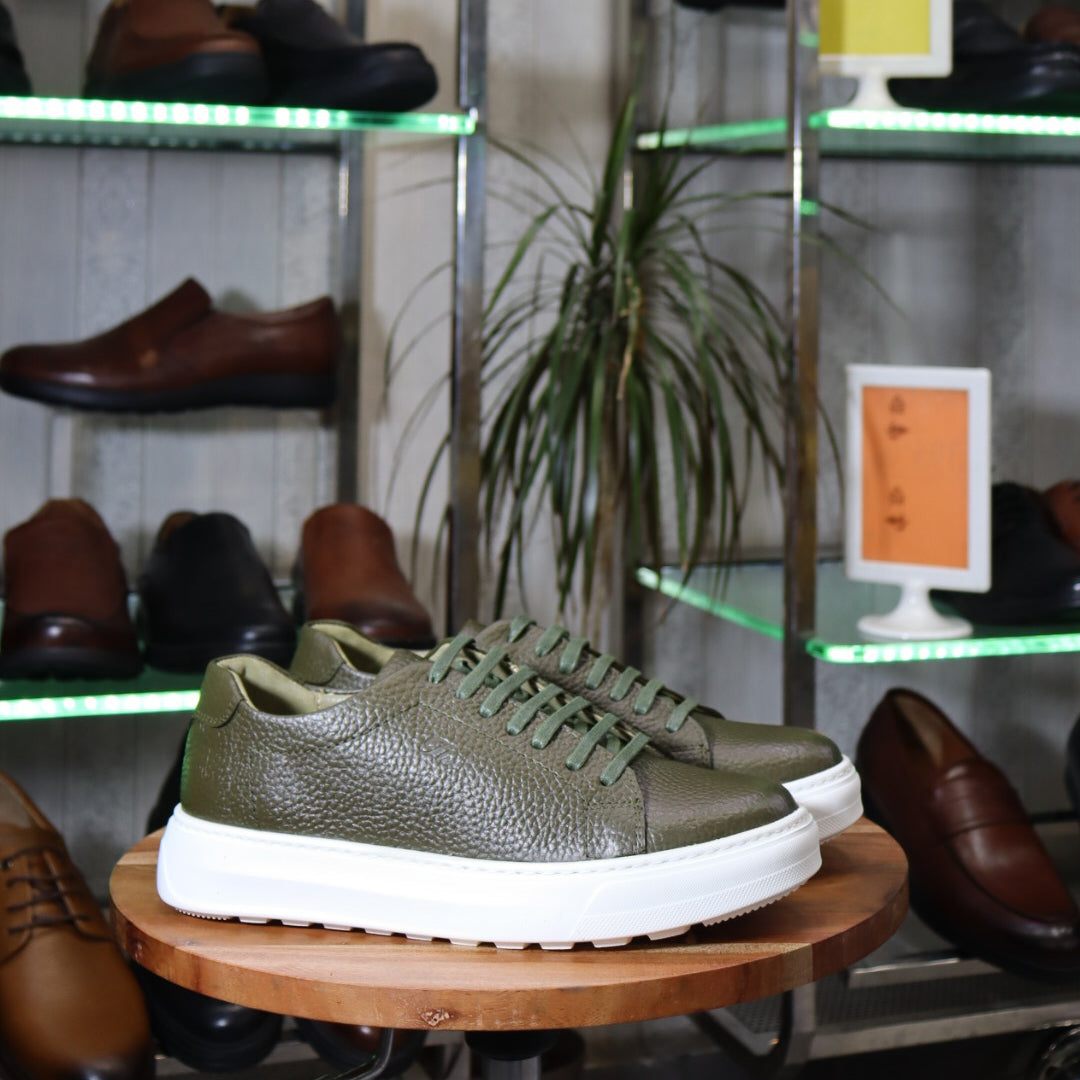 Basket  En Cuir Vert - Meriot