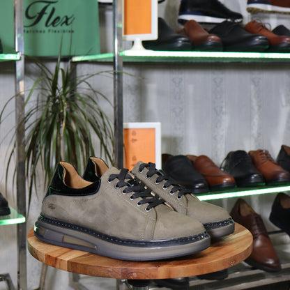 Basket Herman  En Cuir Vert
