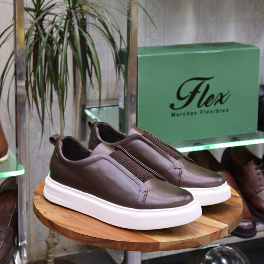 Basket Inge  en Cuir Marron