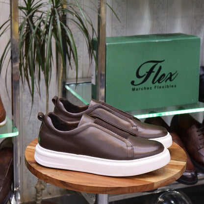 Basket Inge  en Cuir Marron