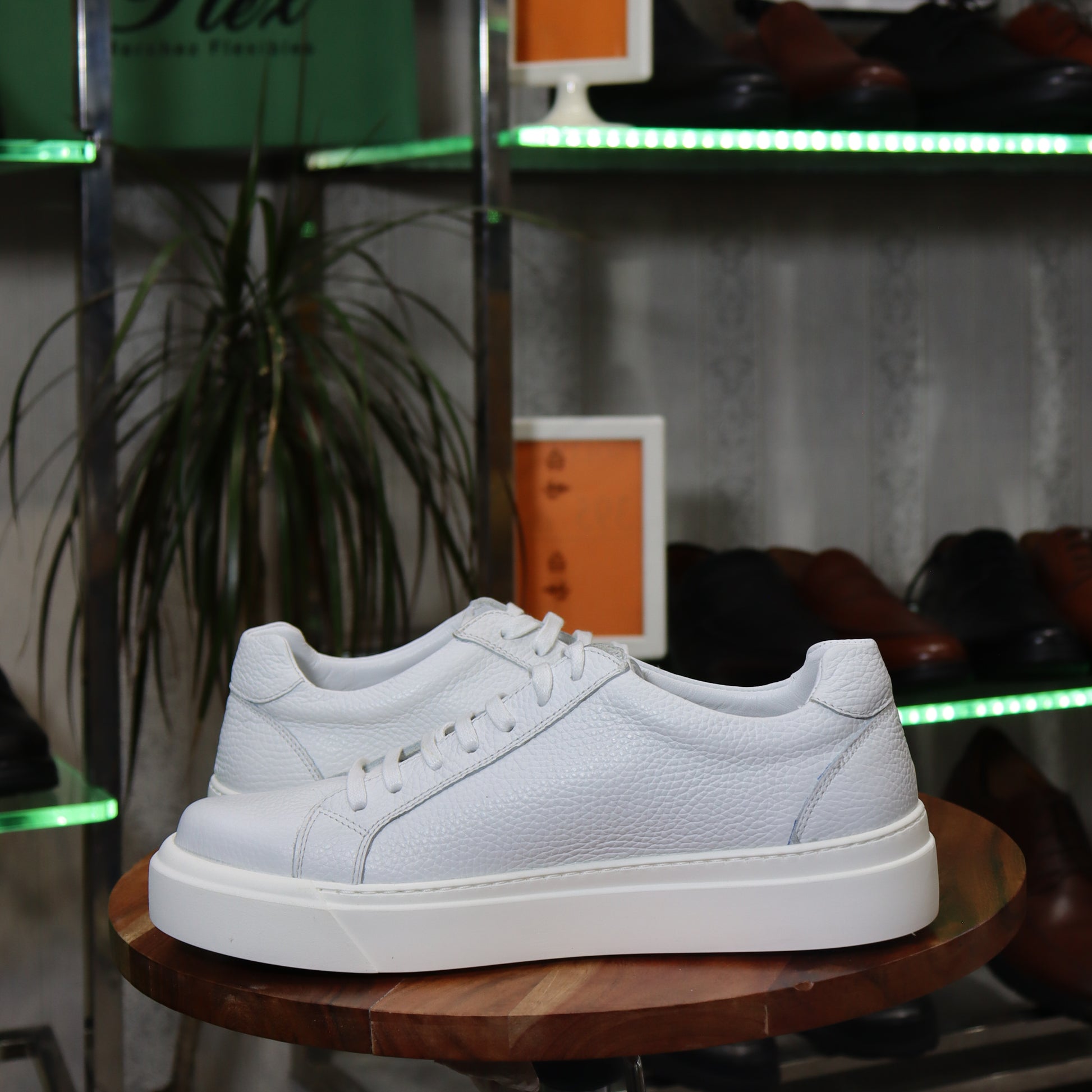 Basket KADY En Cuir  Blanc Homme