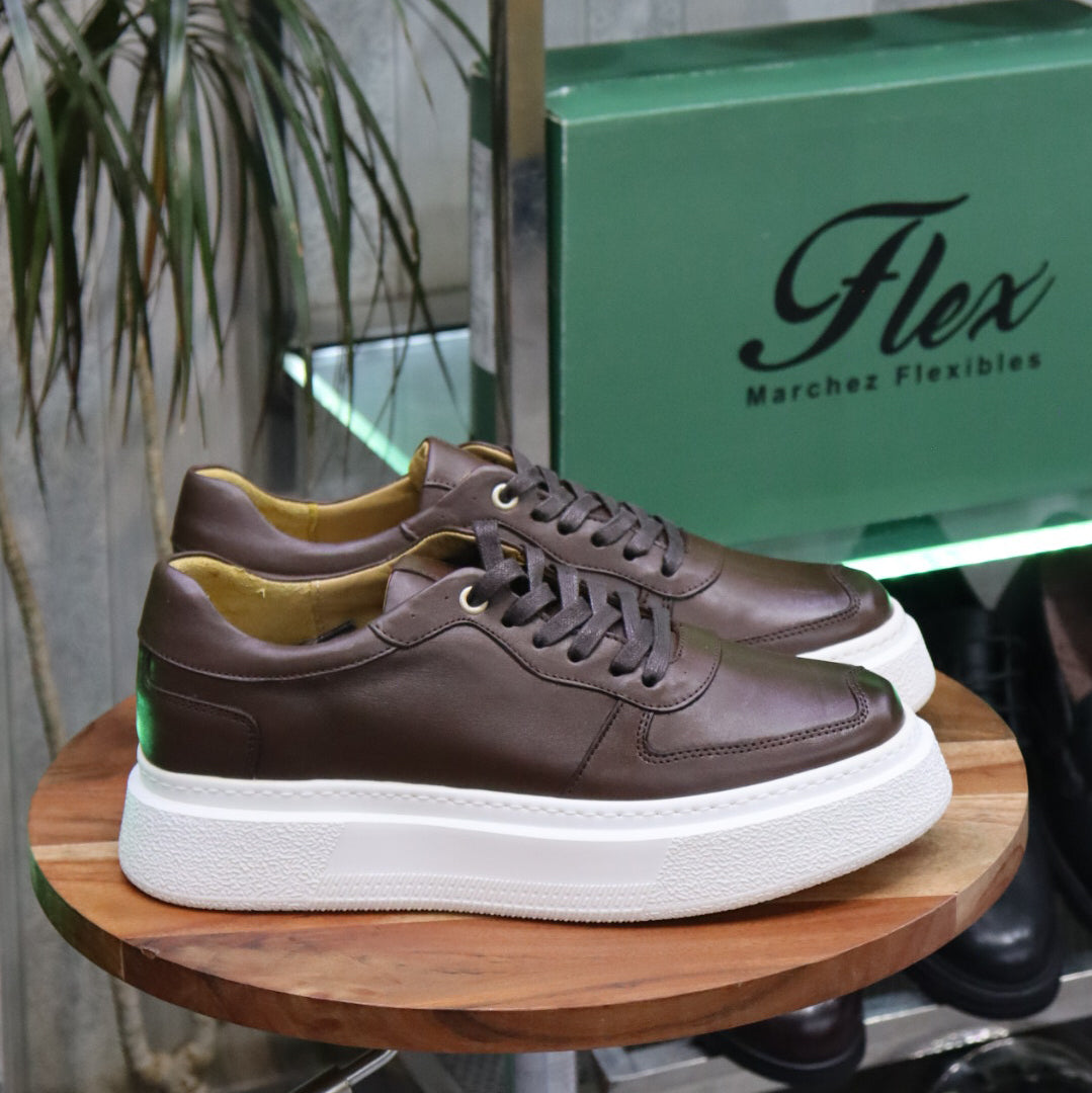 Basket Nebraska en Cuir Marron