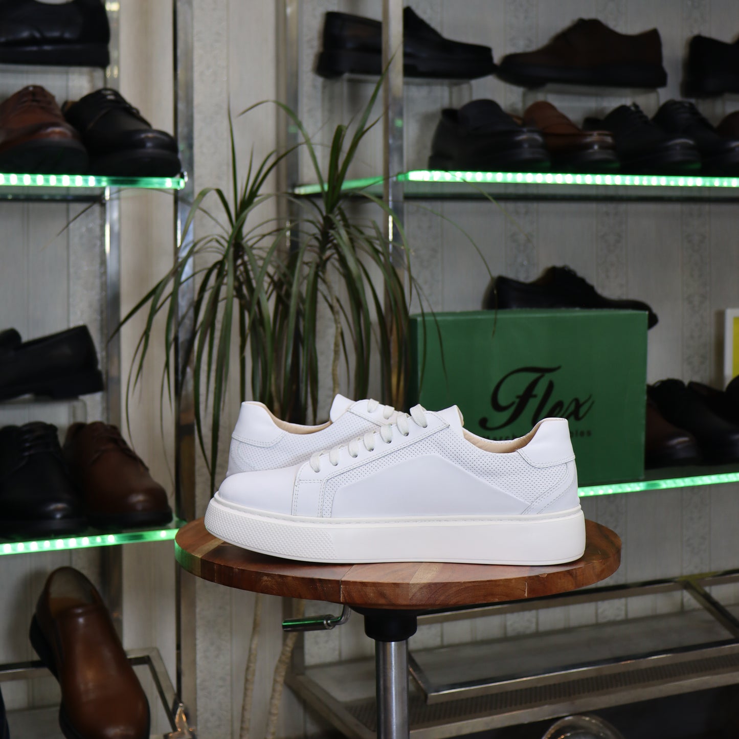 Basket En Cuir Pour Hommes Blanc - Zagora