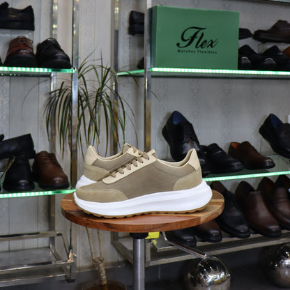 Basket En Cuir Beige - Taza
