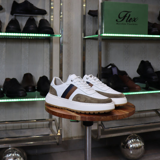 Basket En Cuir Blanc N - Azghar
