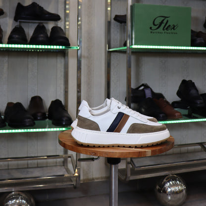 Basket En Cuir Blanc N - Azghar