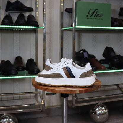 Basket En Cuir Blanc N - Azghar