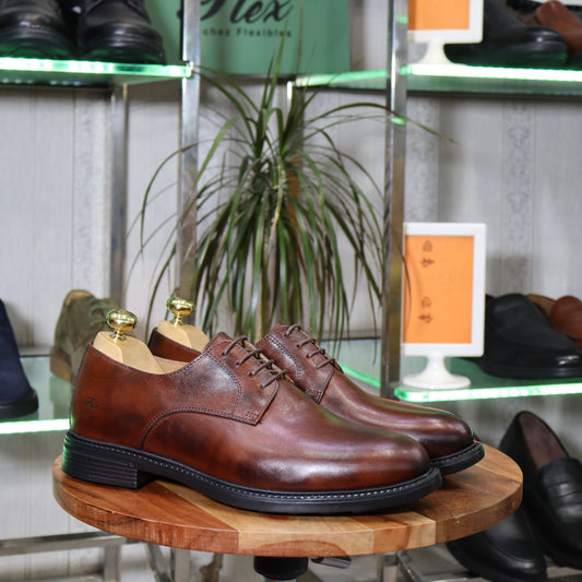 Chaussure habillée en cuir marron pour homme - Élégance et confort