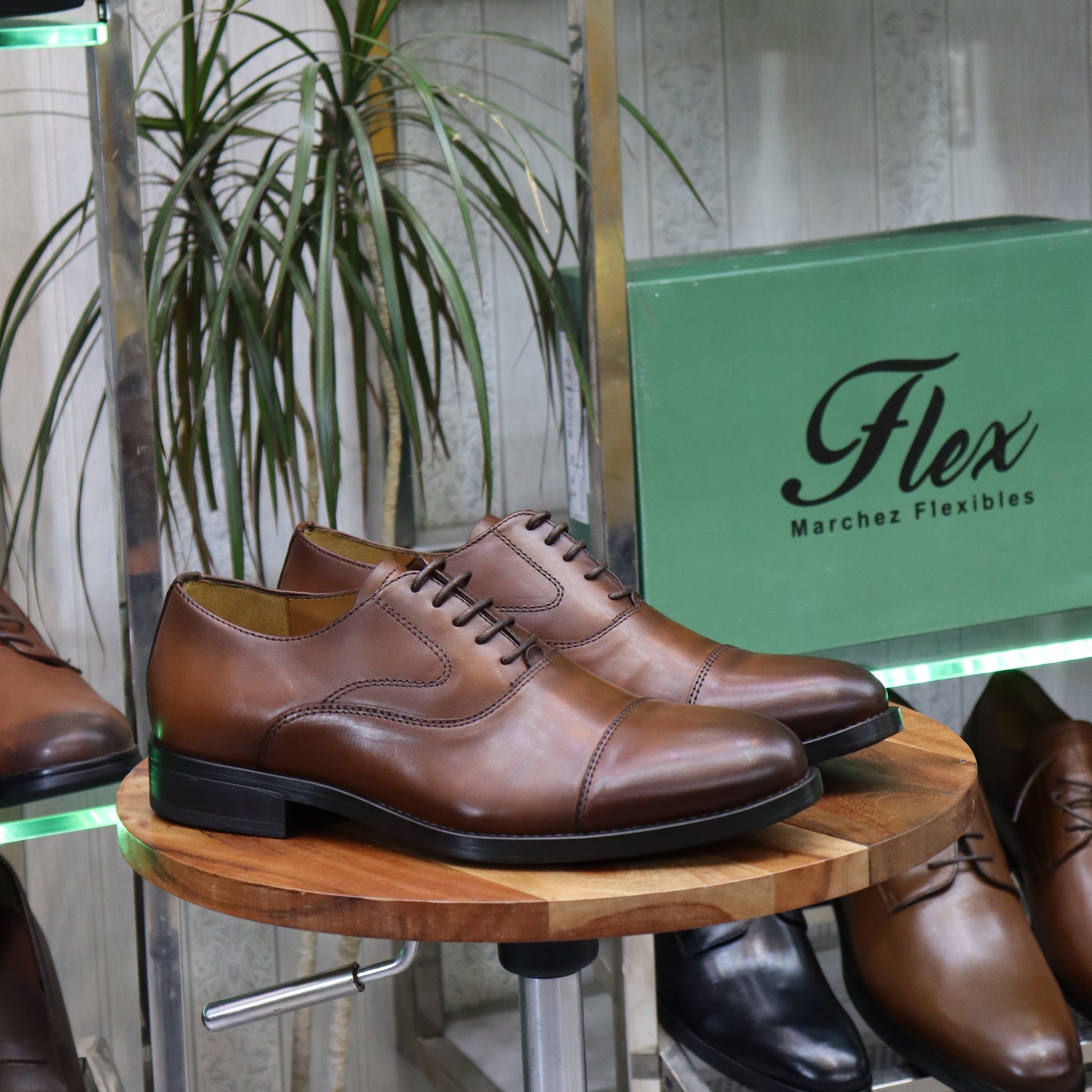 Chaussures  En Cuir Marron-   Herve