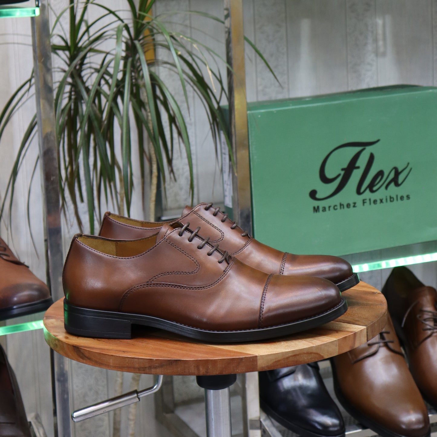 Chaussures  En Cuir Marron-   Herve