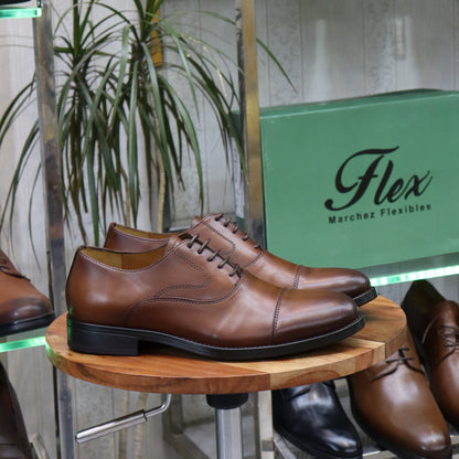 Chaussures  En Cuir Marron-   Herve