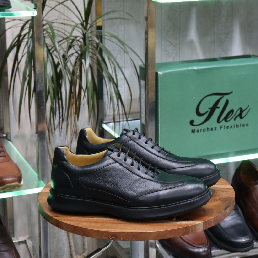 Chaussures en Cuir Noir-  Herve
