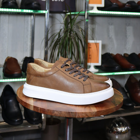 Kooper - Basket Tabac en cuir nubuck