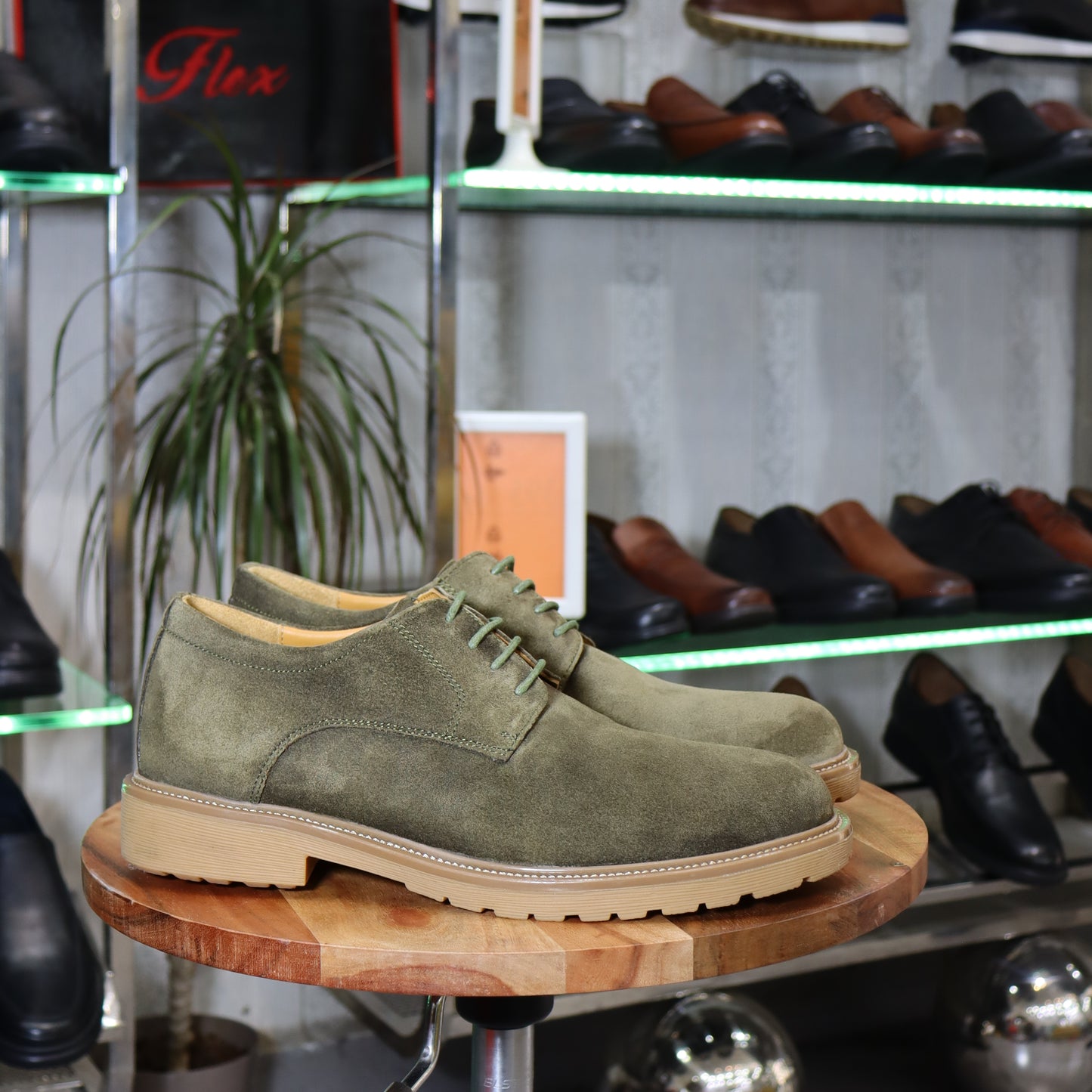 Dikens - Derby en cuir vert