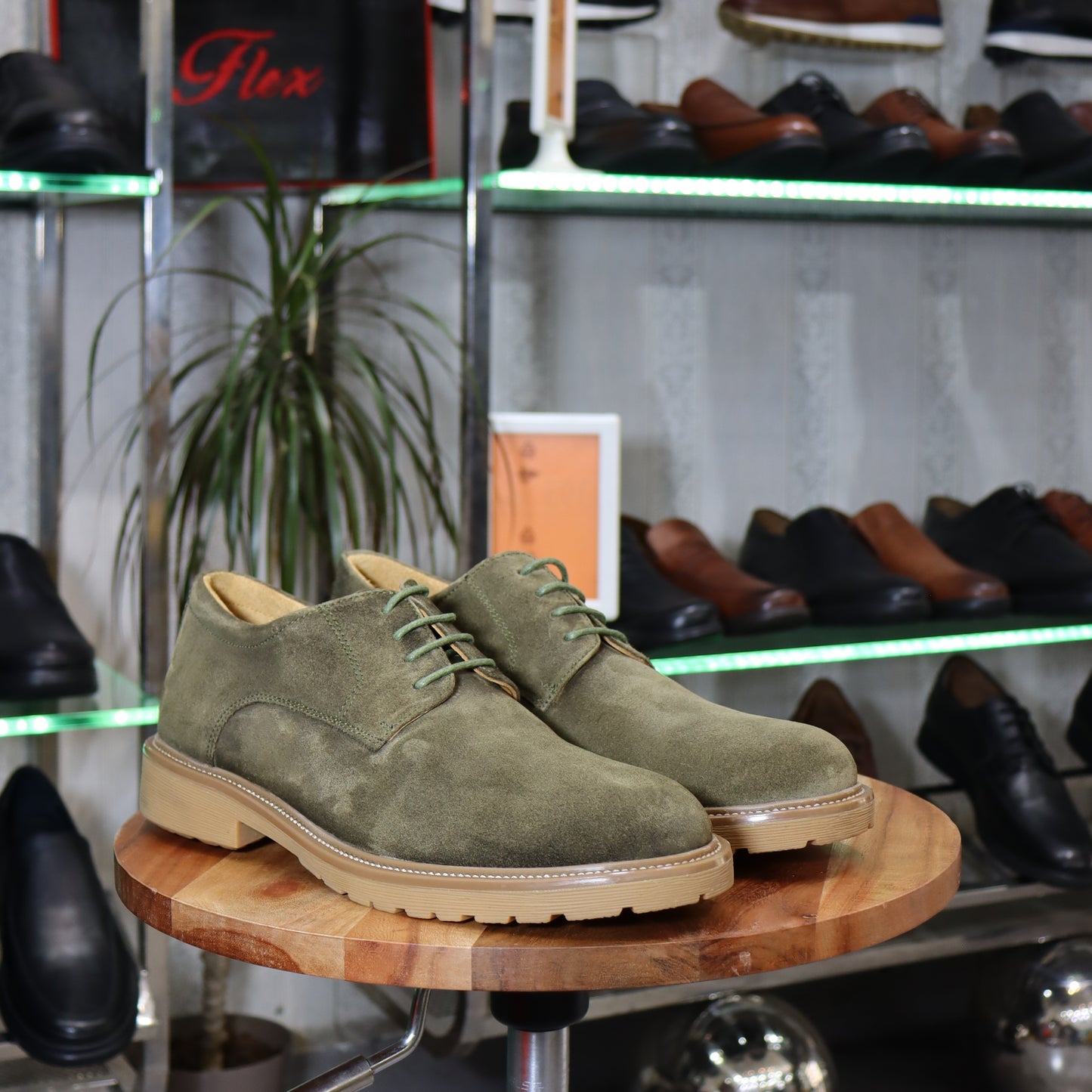 Dikens - Derby en cuir vert