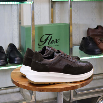 Basket En Cuir Marron -  Aknou
