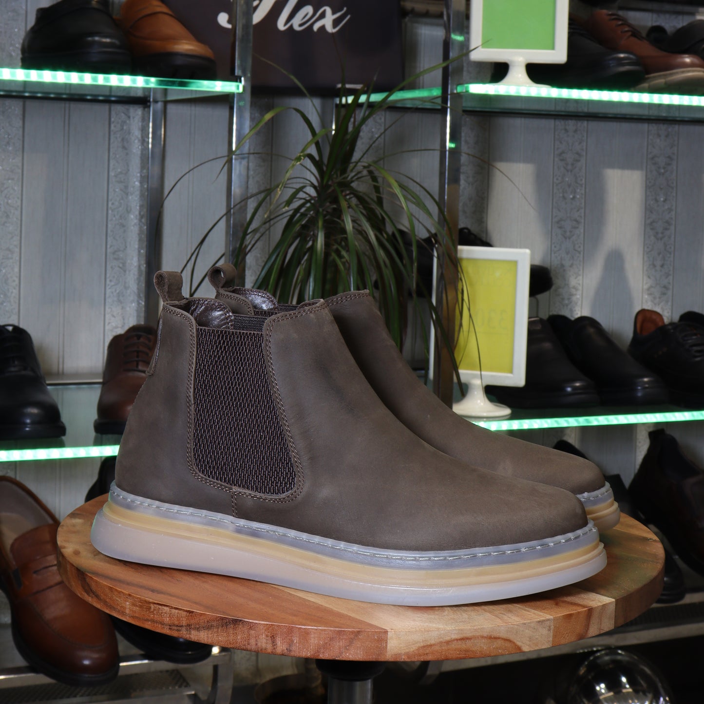 Bottine Chelsea En Cuir Marron Nubuck - Fask