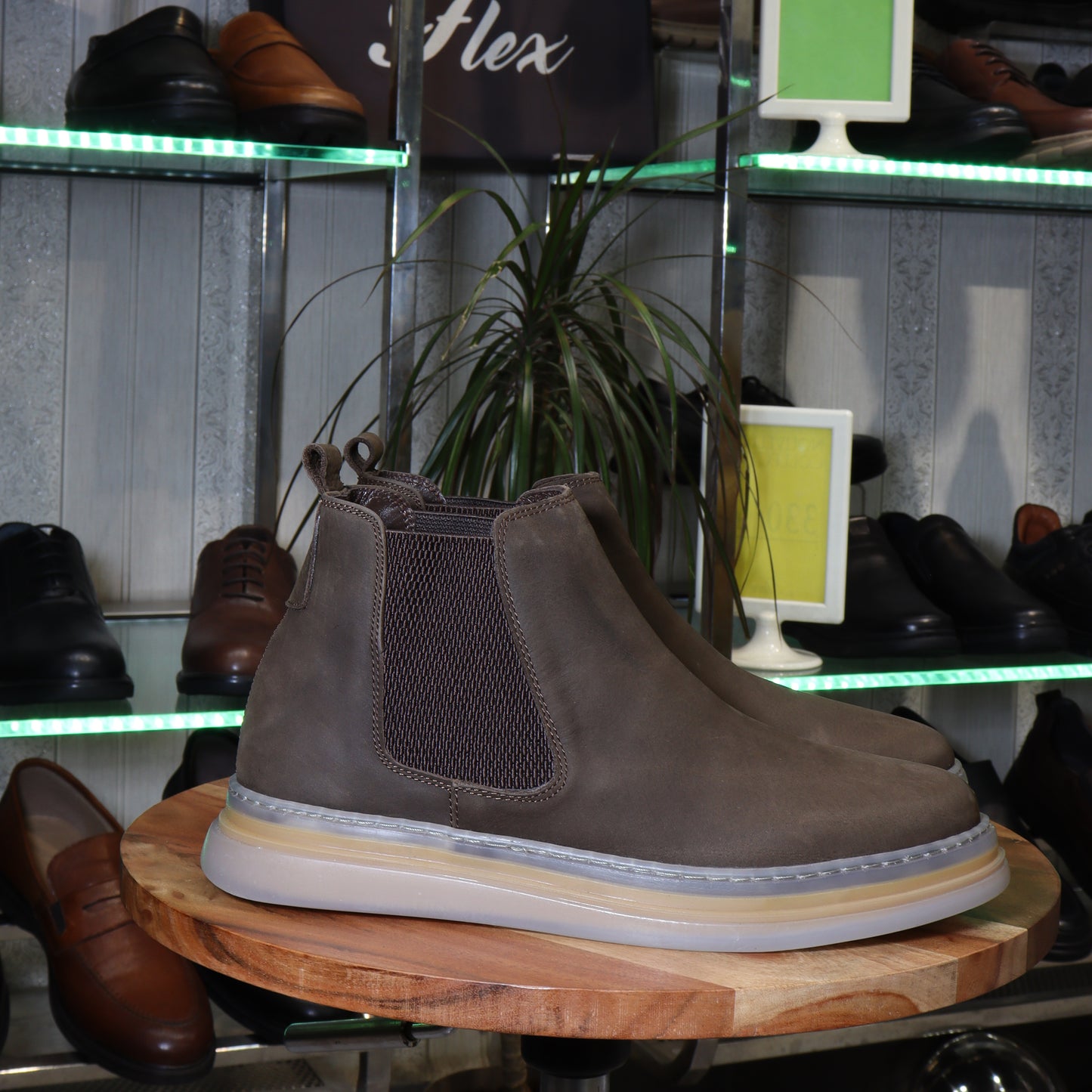 Bottine Chelsea En Cuir Marron Nubuck - Fask