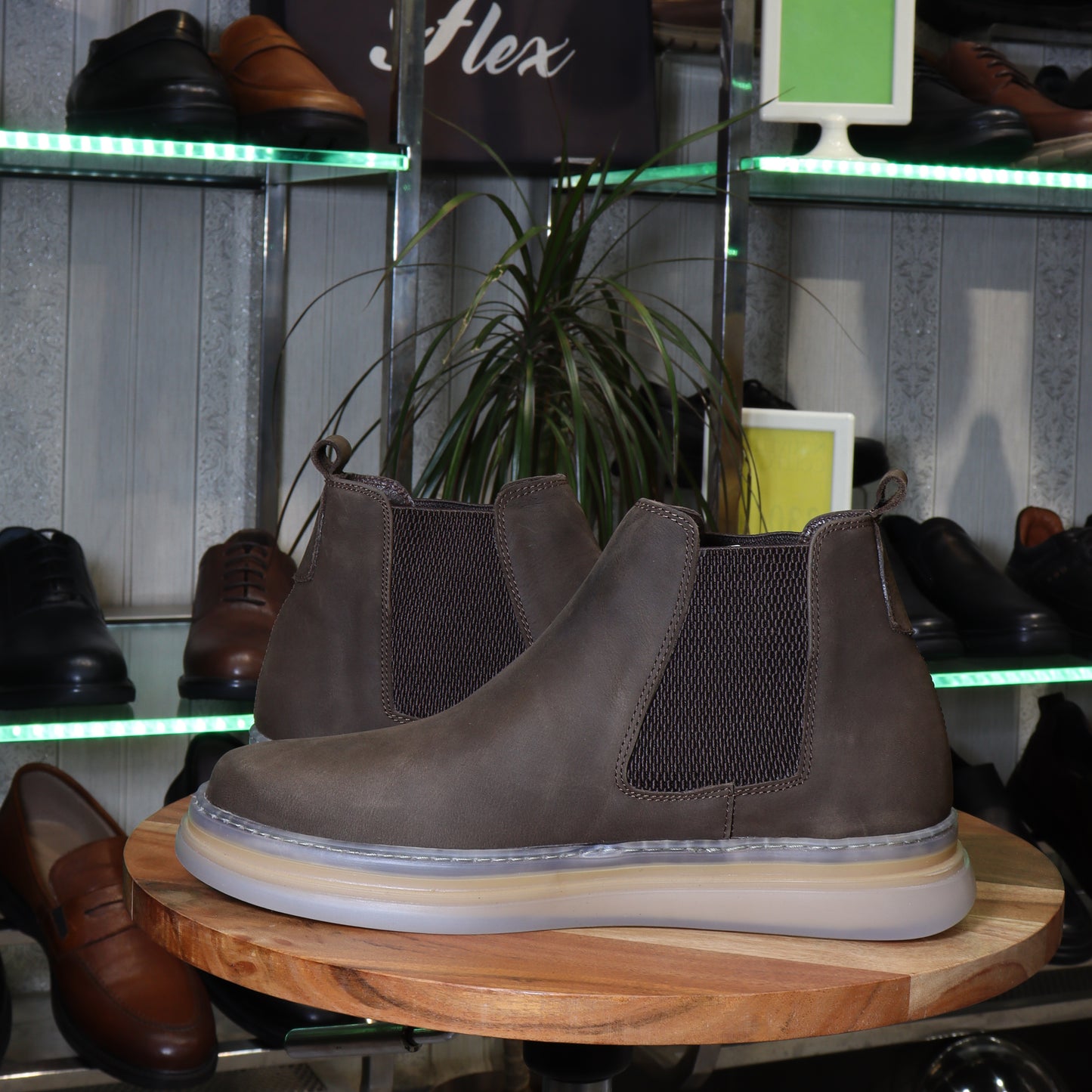 Bottine Chelsea En Cuir Marron Nubuck - Fask