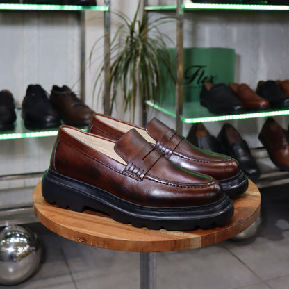 Mocassin Lennox Marron  En Cuir