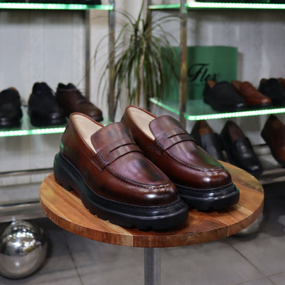 Mocassin Lennox Marron  En Cuir