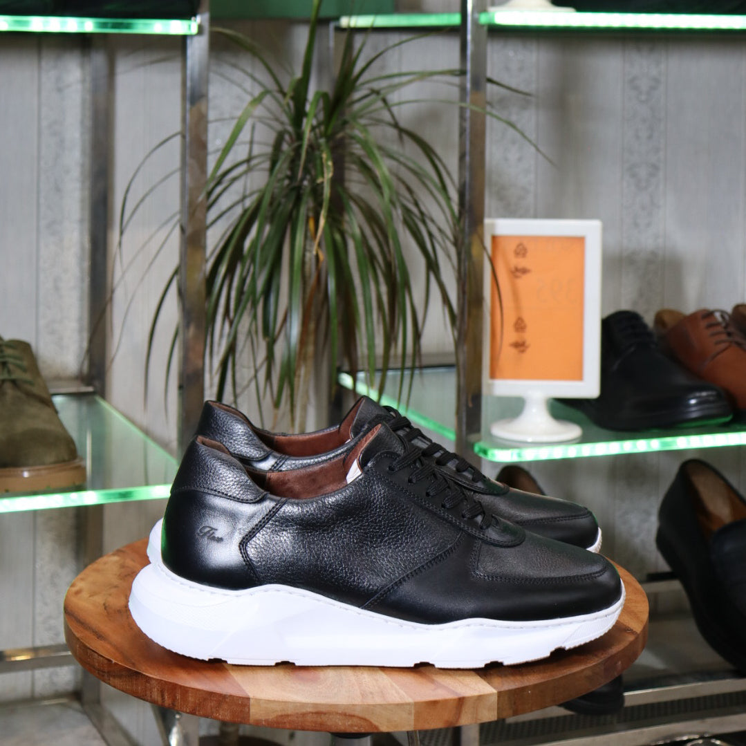 Basket  En Cuir Noir - Arman
