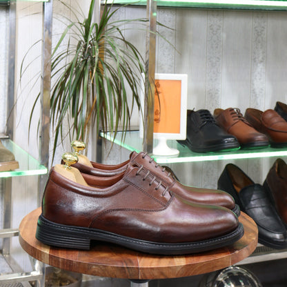 Chaussures Classiques en Cuir Marron Brossé