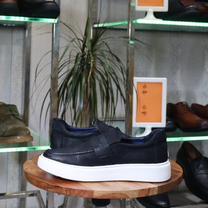 Mocassin En Cuir Noir - Decontractes