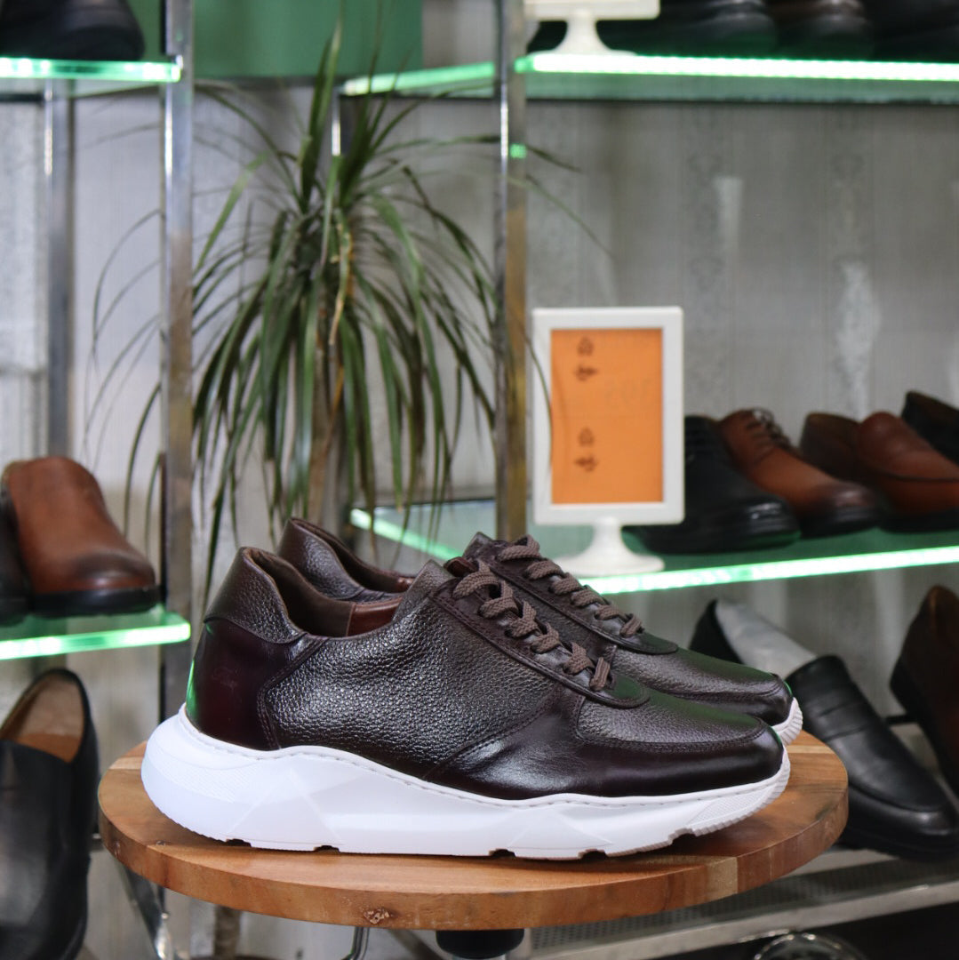 Basket  En Cuir Marron - Arman