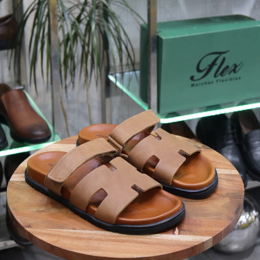 Sandales en cuir Tabac- Nerio S