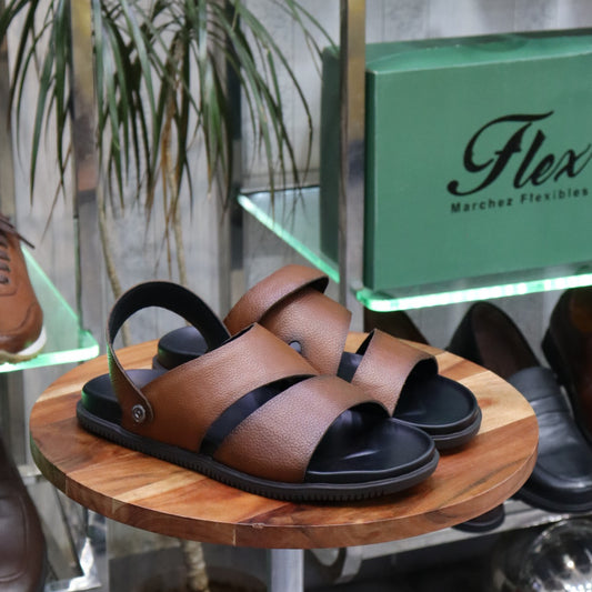 Sandales en cuir Tabac - Nerio