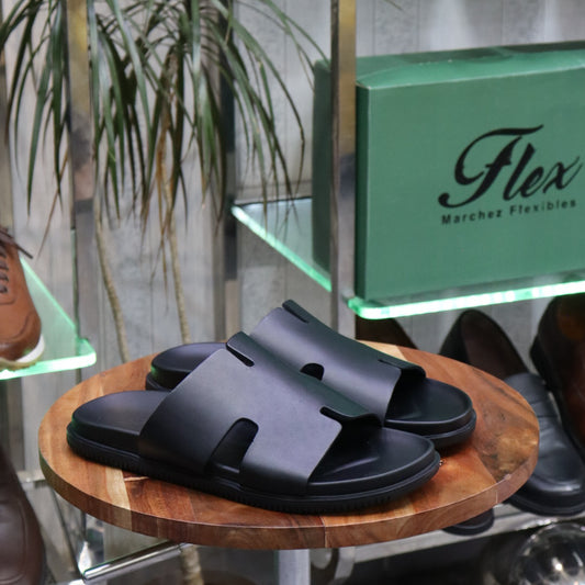 Sandales en cuir  Noir- Arcadyn