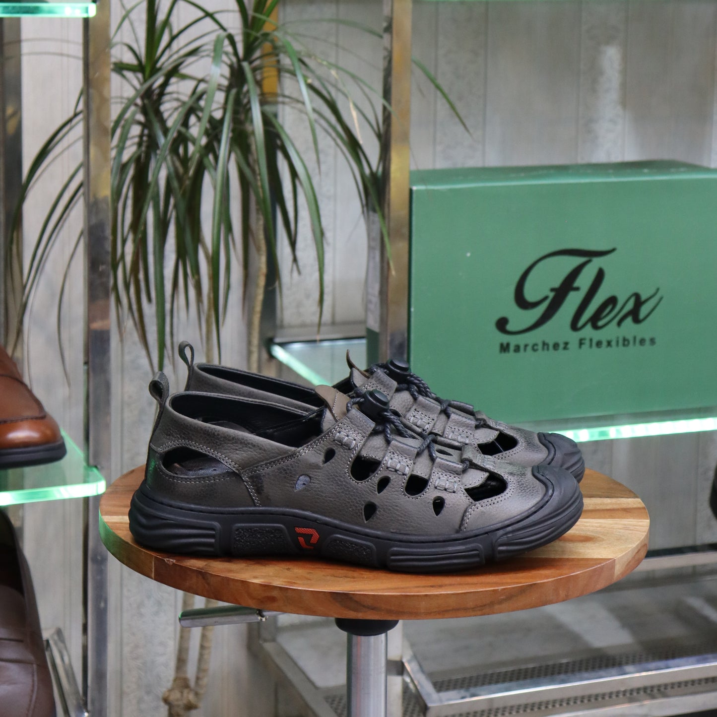 Sandale en Cuir Gris Nubuck -  Austin